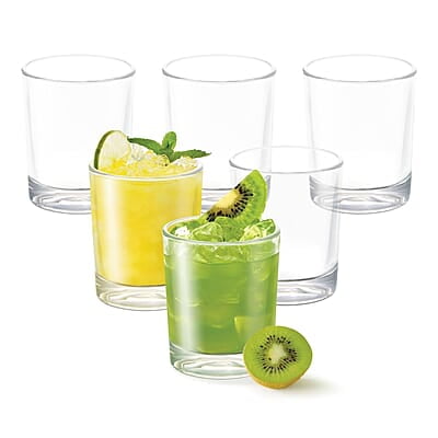 Treo by Milton Embassy Cool Glass Tumbler, Set of 6, 155 ml Each, Transparent |Serve Juices | Cold Drinks | Water | Cocktails | Mixed Drinks