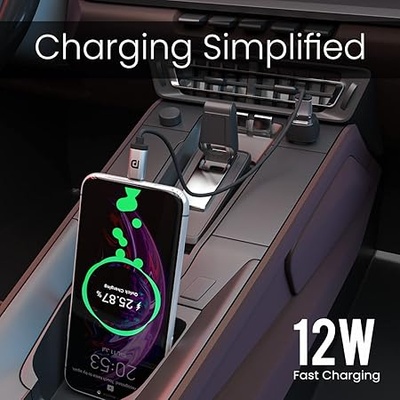 Portronics Car Power 5 Car Charger POR-1345 with Dual USB Port 12W Total Output(Black) Micro USB Cable Included Portronics Car Power 5 Car Charger POR-1345 with Dual USB Port 12W Total Output(Black) Micro USB Cable Included