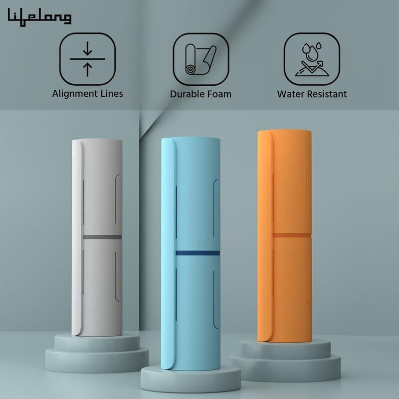 Lifelong Yoga Mat For Women & Men Tpe Material 6Mm Anti-Slip Yoga Mat With Bag For Gym Workout Lifelong Yoga Mat For Women & Men Tpe Material 6Mm Anti-Slip Yoga Mat With Bag For Gym Workout