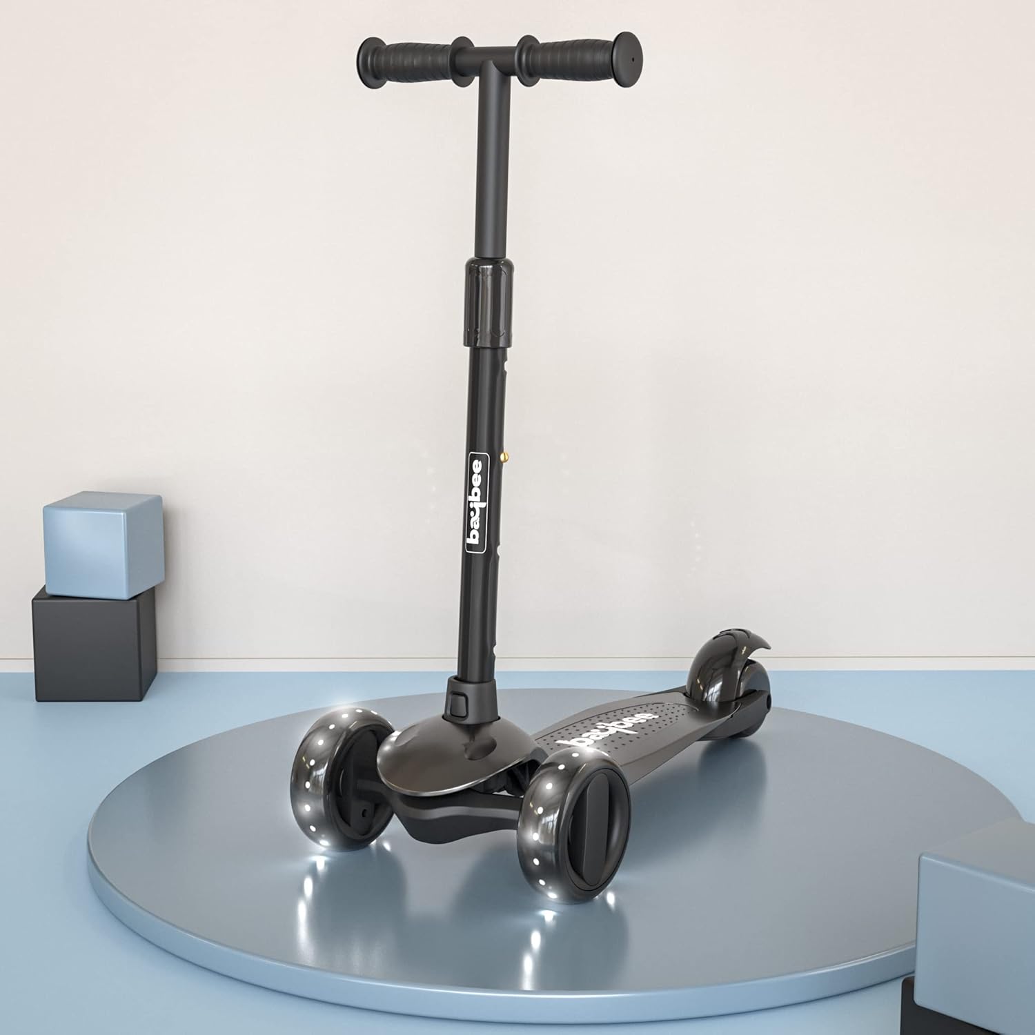 Baybee Alpha Glide Kick Scooter for Kids-Black