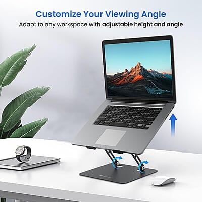 Portronics My Buddy K3 Pro Laptop Stand with Adjustable Height & Angle, Foldable Portable Design, Improved Air Flow
