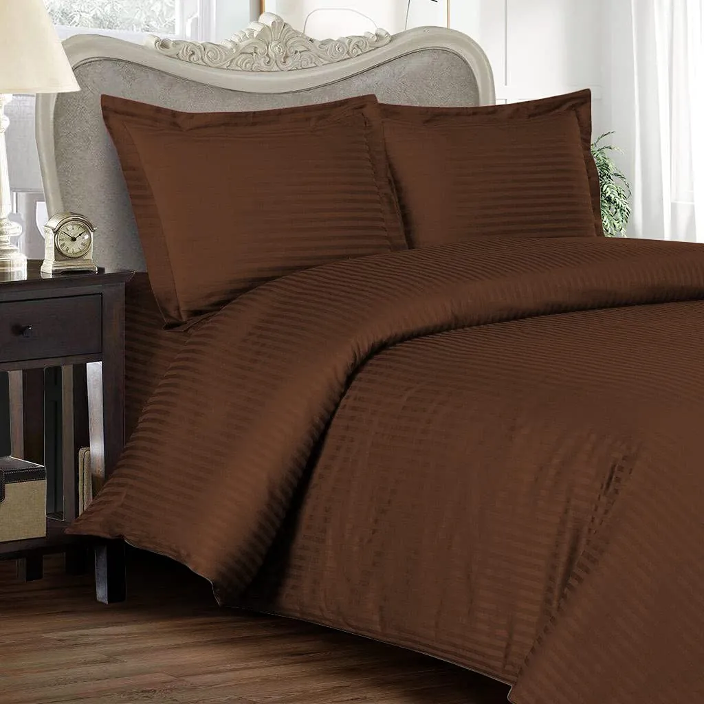 Duvet / Comforter Cover Glace Cotton 300 TC - Striped - Brown Duvet / Comforter Cover Glace Cotton 300 TC - Striped - Brown
