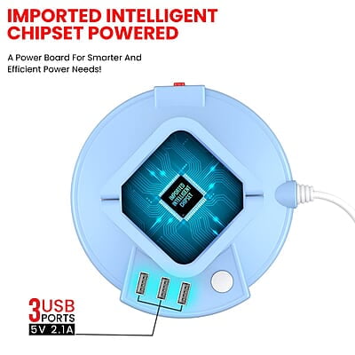 Portronics Power Plate 9 with 3 USB Ports + 8 Power Sockets Power Converter, 2500W Power Output, 2.1A USB Charging Port, 3M Cord Length Portronics Power Plate 9 with 3 USB Ports + 8 Power Sockets Power Converter, 2500W Power Output, 2.1A USB Charging Port, 3M Cord Length