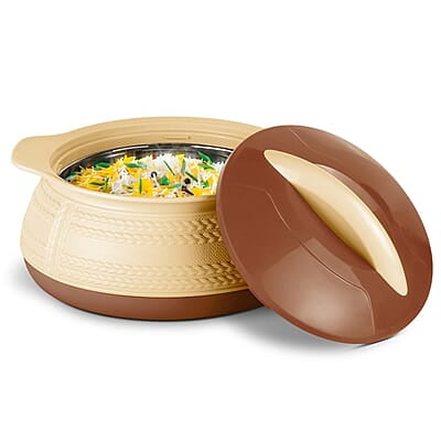 MILTON Adore 1000 Insulated Inner Stainless Steel Casserole, 740 ml, Beige MILTON Adore 1000 Insulated Inner Stainless Steel Casserole, 740 ml, Beige