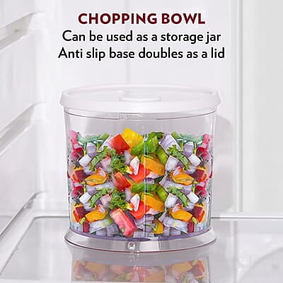 Borosil Chef Delite 260W Electric Chopper For Kitchen Use, White Chopper, Kitchen Accessories Items, Turbo Speed Option, Stainless Steel Blades, Whisking Blade for Cream, Chaas, Lassi