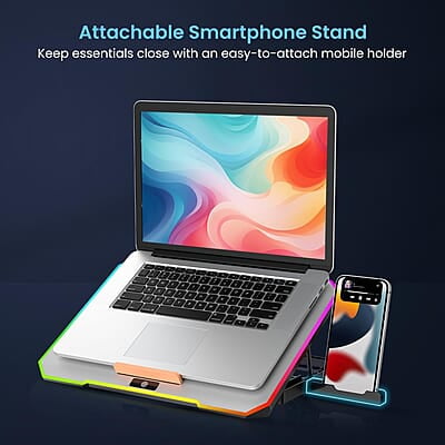 Portronics My Buddy Air Pro Laptop Cooling Pad with 6 Cooling Fans, 5-Level Angle & Height Adjustable