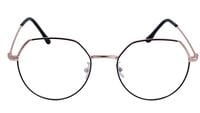 Female Oversized Spectacle Frames. Transparent ARC Lens. Rose Gold & Black Color Metal Frame. Female Oversized Spectacle Frames. Transparent ARC Lens. Rose Gold & Black Color Metal Frame.