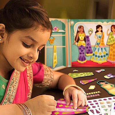 Imagimake DIY Magnetic Dress-Up Indian Princess |Pretend Play Toys for Girls | 30 Magnetic Dresses & Accessories Age 3 -99 Years Imagimake DIY Magnetic Dress-Up Indian Princess |Pretend Play Toys for Girls | 30 Magnetic Dresses & Accessories Age 3 -99 Years