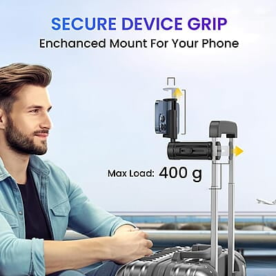 Portronics Mobot Clip Mobile Holder with 360° Adjustable Angles, Light Weight, Pocket Friendly, Mobile Stand for Table