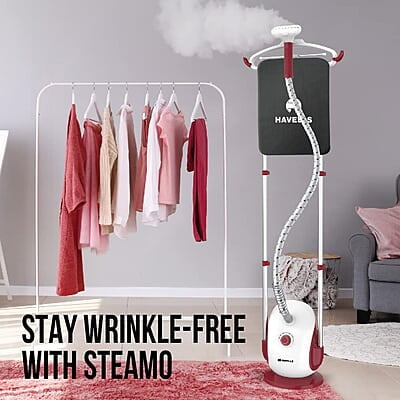 Havells Steamo 1800 Watt Garment Steamer (Red & White) (Ghggsbtr180), 1800 Watt
