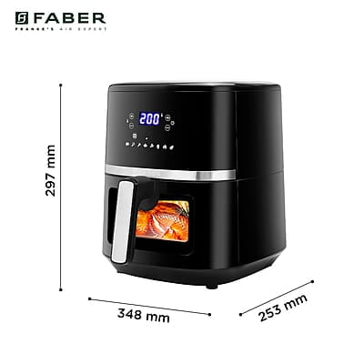 Faber 6L 1500W Digital Air Fryer Fry, Bake, Roast, Toast, Defrost, Grill & Reheat View Window