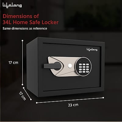 Lifelong Locker For Home&Office 34L-Digital Safe Locker For Security With 5Mm Sturdy Metal Door