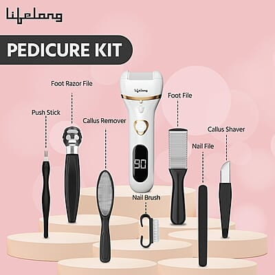 Lifelong Callus Remover for Feet with Pedicure Kit, Callus Remover For Feet Electronic, CallusRemover, 3 Roller Heads, 2 Speeds & Rechargeable Battery Lifelong Callus Remover for Feet with Pedicure Kit, Callus Remover For Feet Electronic, CallusRemover, 3 Roller Heads, 2 Speeds & Rechargeable Battery
