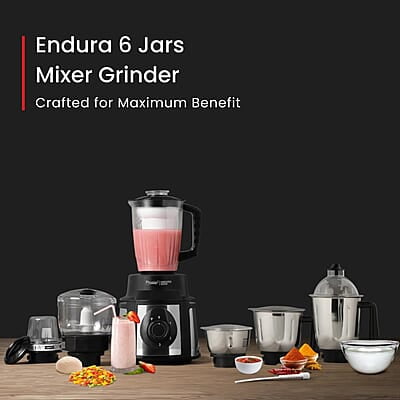 Prestige Endura 1000W Mixer Grinder, 6 Jars