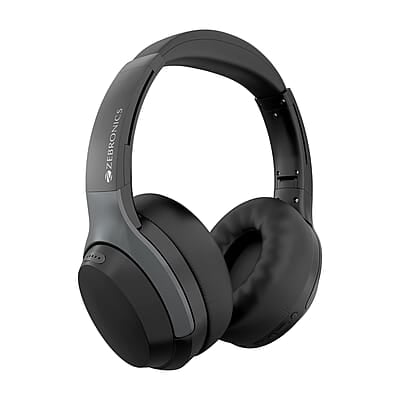 ZEBRONICS Duke Plus, Wireless Over Ear Headphone with ANC, ENC, Gaming Mode, Dual Pairing, Rapid Charge, Upto 70* Hours Backup, Bluetooth v5.4, AUX, Comfortable Earcushion, Deep Bass