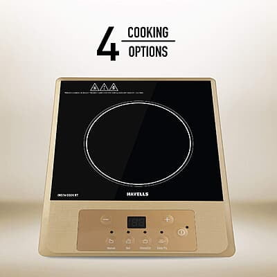 Havells Induction Cooktop Insta Cook 4 Cooking Options Glass Ceramic Plate