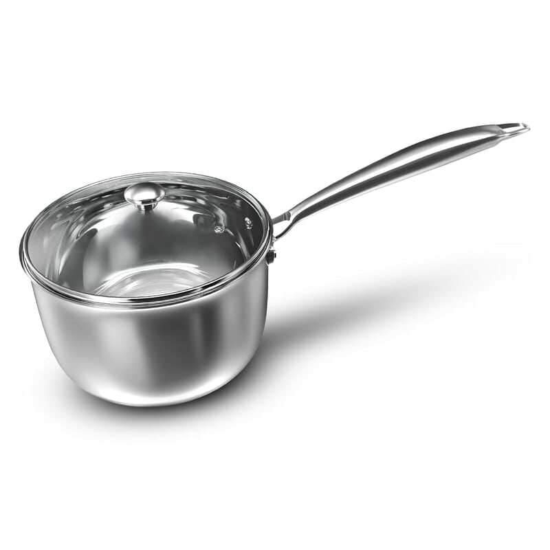 Preethi Metallica Collection Triply Stainless Steel Milk Pan with Glass Lid, 16 cm, Gas & Induction Compatible Preethi Metallica Collection Triply Stainless Steel Milk Pan with Glass Lid, 16 cm, Gas & Induction Compatible