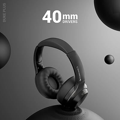 ZEBRONICS Duke Plus, Wireless Over Ear Headphone with ANC, ENC, Gaming Mode, Dual Pairing, Rapid Charge, Upto 70* Hours Backup, Bluetooth v5.4, AUX, Comfortable Earcushion, Deep Bass