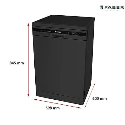 Faber 12 Place Settings Dishwasher (FFSD 6PR 12S, Neo Black, Best suited for Indian Kitchen, Hygiene Wash