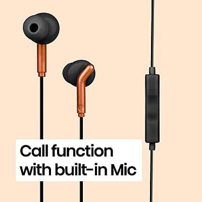 ZEBRONICS BRO 3.5mm Wired Earphones, in-Line MIC, Deep Bass, 1.2m Strong and Long Lasting Cable, Light Weight, Compatible with Mobile Tablet Laptop