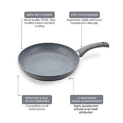 Wonderchef Granite Non-Stick Fry Pan, Induction Bottom 3.5mm, 26cm, 2 litres