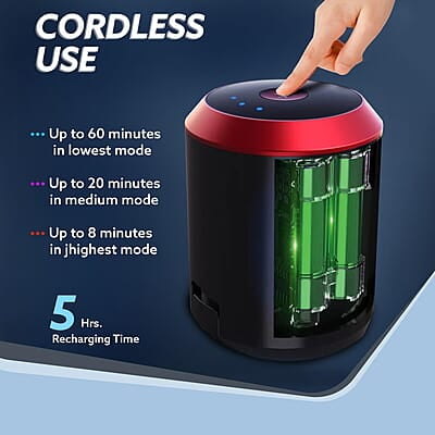 AGARO Supreme Cordless Stick Vacuum Cleaner,2In1 Handheld&Stick,400W Motor,25 Kpa Suction Power,3 Adjustable Suction Modes