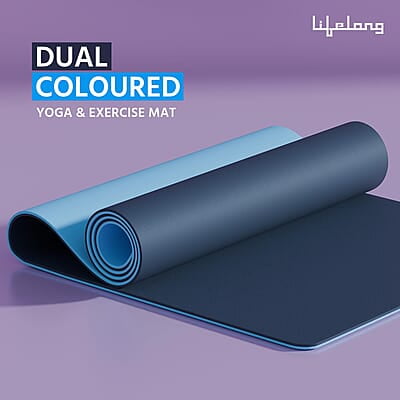 Lifelong Dual Color TPE Material Yoga Mat for Women & Men 6mm Anti-Slip Yoga Mat for Gym Workout Exercise Mat Lifelong Dual Color TPE Material Yoga Mat for Women & Men 6mm Anti-Slip Yoga Mat for Gym Workout Exercise Mat