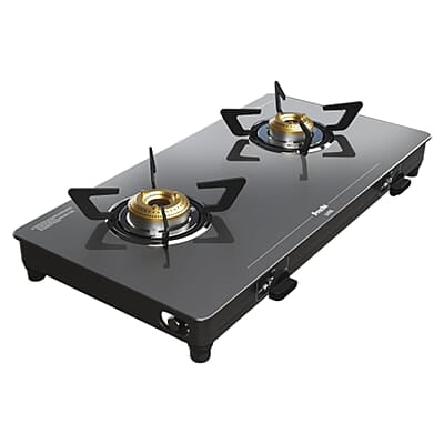 Preethi Luxe 2 Burner Glass Top Gas Stove With Driptray Less Infinity Design Preethi Luxe 2 Burner Glass Top Gas Stove With Driptray Less Infinity Design