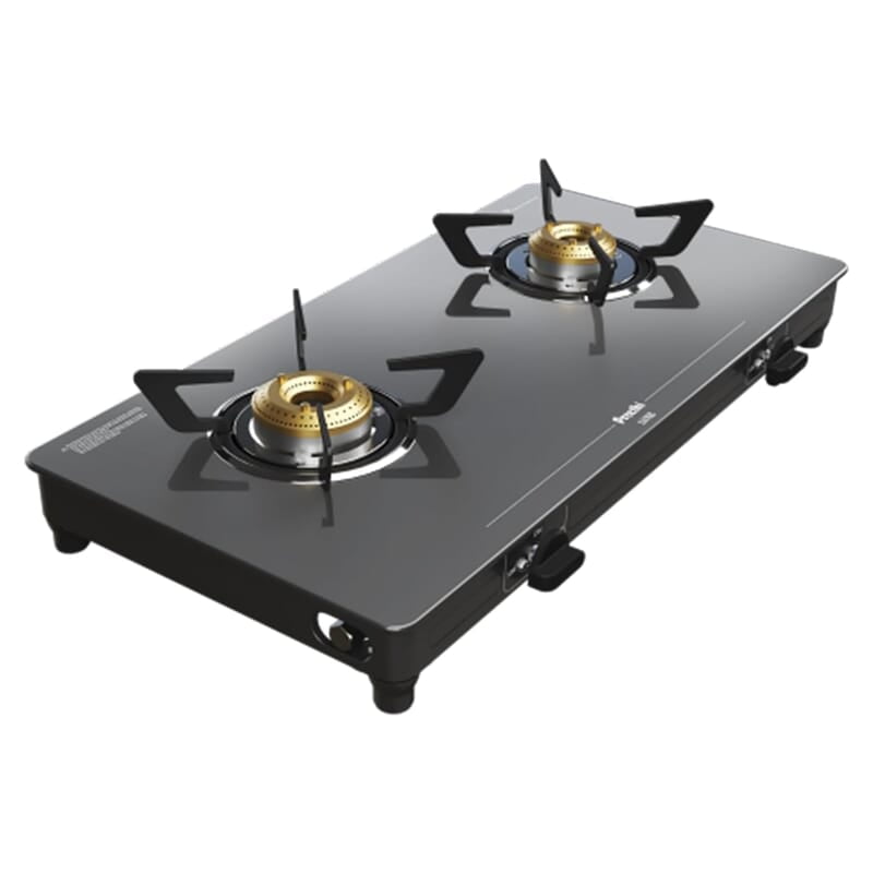 Preethi Luxe 2 Burner Glass Top Gas Stove With Driptray Less Infinity Design Preethi Luxe 2 Burner Glass Top Gas Stove With Driptray Less Infinity Design