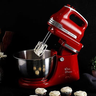 Wonderchef Crimson Revo Stand Mixer and Beater with 5 Speed Settings 4.5L Stainless Steel Bowl 300 Watt
