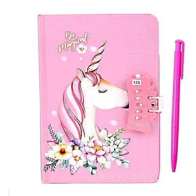 Unicorn Lock Diary With Pen