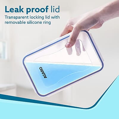 AGARO Airtight Container, Food Storage Container with Lid Set of 6, 120Ml, 240ml, 500ml, 1L, 1.5L, 2.5L