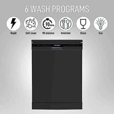 Faber 12 Place Settings Dishwasher (FFSD 6PR 12S, Neo Black, Best suited for Indian Kitchen, Hygiene Wash