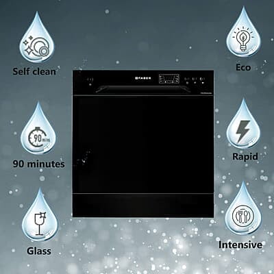 Faber table top 8 Place Setting Dishwasher (FFSD 6PR 8S Ace Black)
