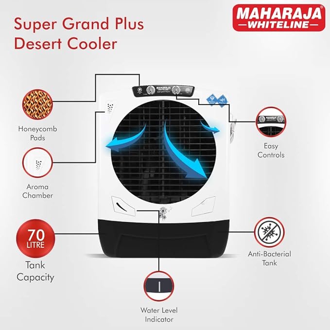 Maharaja White line  Super Grand 70 Plus Honeycomb Desert Air Cooler with Anti-Bacterial Water Tank