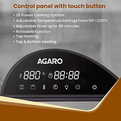AGARO Royal Air Fryer For Home, 14.5L, Rotisserie Convection Oven, 1700W, Electric Oven