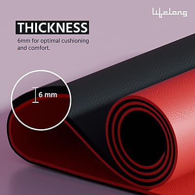 Lifelong Dual Color TPE Material Yoga Mat for Women & Men 6mm Anti-Slip Yoga Mat for Gym Workout Exercise Mat Lifelong Dual Color TPE Material Yoga Mat for Women & Men 6mm Anti-Slip Yoga Mat for Gym Workout Exercise Mat