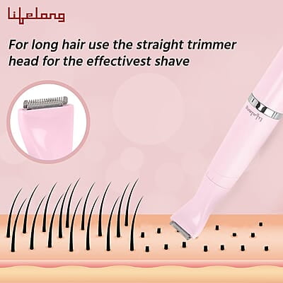 Lifelong Trimmer for Women 4 in 1 Women Trimmer, 60 Minutes Runtime, Rechargeable Women Trimmer Pink