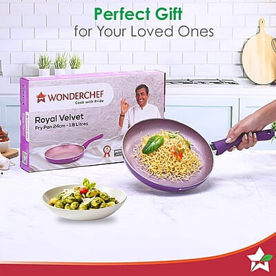 Wonderchef Royal Velvet Non-stick 24cm Fry pan 3 mm thick 1.8 litres Wonderchef Royal Velvet Non-stick 24cm Fry pan 3 mm thick 1.8 litres