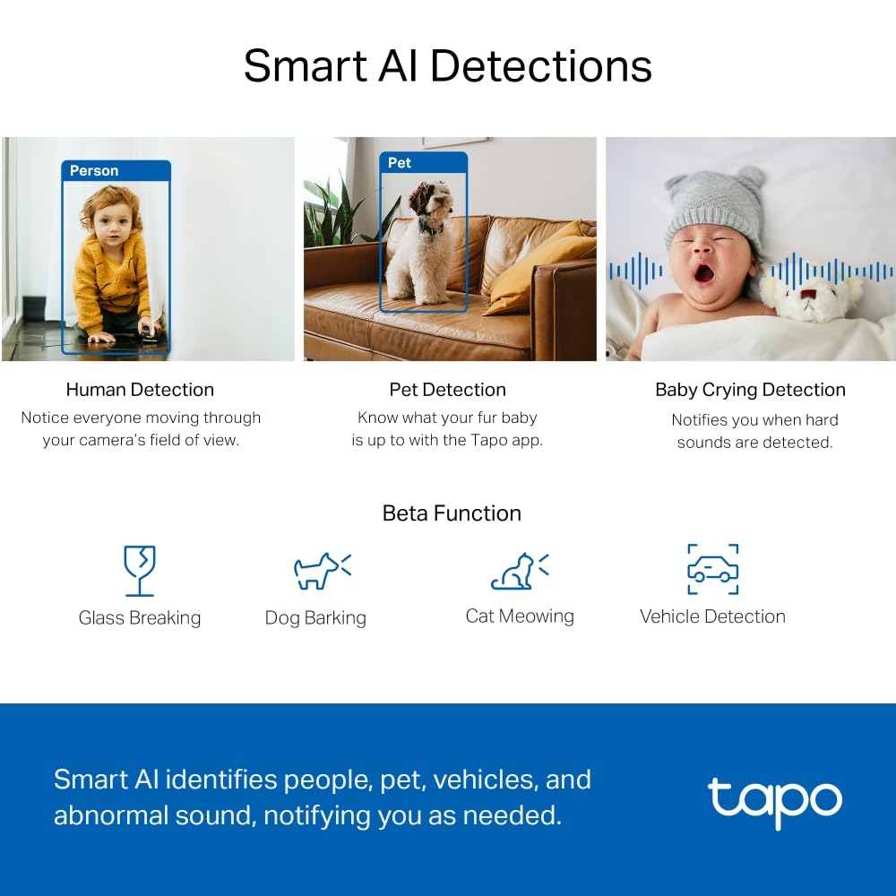 TP-Link Tapo C220 Pan/Tilt Smart Ai 2K 4Mp Qhd 1440P Home Security Wi-Fi Camera| Alexa & Google Assistant Enabled |Night Vision|Two-Way Audio| Motion Detection TP-Link Tapo C220 Pan/Tilt Smart Ai 2K 4Mp Qhd 1440P Home Security Wi-Fi Camera| Alexa & Google Assistant Enabled |Night Vision|Two-Way Audio| Motion Detection