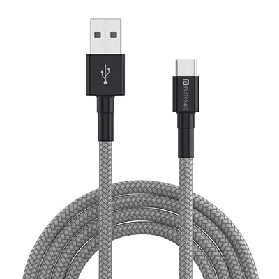 Portronics Nylon Braided Fast Charging And Data Sync 3.0 Amp Konnect B Micro Usb Cables With Pvc Heads For Smartphone, Tablet, Laptop 1M - WHITE Portronics Nylon Braided Fast Charging And Data Sync 3.0 Amp Konnect B Micro Usb Cables With Pvc Heads For Smartphone, Tablet, Laptop 1M - WHITE