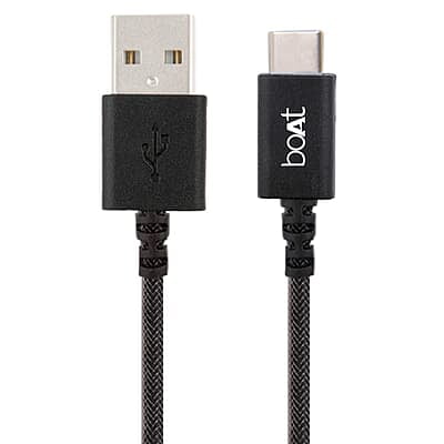 boAt A400 2M USB Type C Cable Black boAt A400 2M USB Type C Cable Black