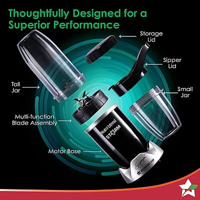 Wonderchef Nutri-blend Storm 1200W 22000 RPM  Sharp 6-wing Stainless Steel Blade