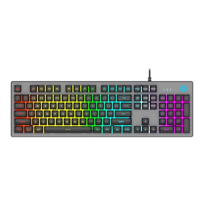 OpenBoxHP K500F / 26 Anti-ghosting keys, Metal Panel, Rainbow Backlight, Membrane Wired USB Gaming Keyboard OpenBoxHP K500F / 26 Anti-ghosting keys, Metal Panel, Rainbow Backlight, Membrane Wired USB Gaming Keyboard
