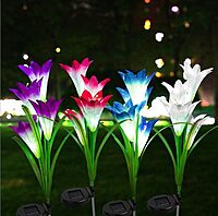 Flower Lily Solar Changing Garden Lights - Solar-Powered, Colour Changing
