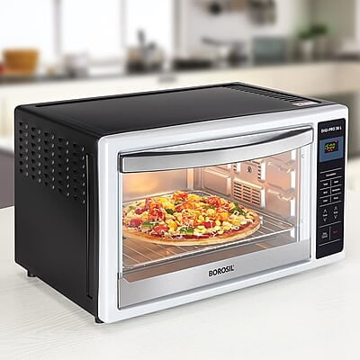 Borosil DigiPro 38 L Digital Oven Toaster & Grill, Convection Mode, 6 Pre-set Menus, Temperature Control, Chrome
