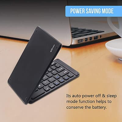 Portronics Chicklet Foldable QWERTY Keyboard, Mini Pocket Sized, Rechargeable, Bluetooth Wireless, One Touch Connect Button