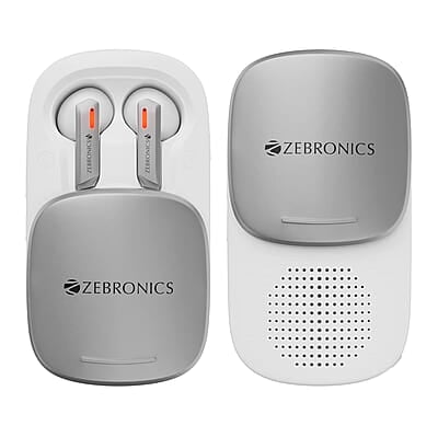 ZEBRONICS Sound Bomb X1 3-in-1 Wireless Bluetooth v5.0 In Ear Earbuds + Speaker Combo with 30 Hour Backup, Built-in LED Torch, Call Function, Voice Asst, Type C and Splash Proof Portable Design