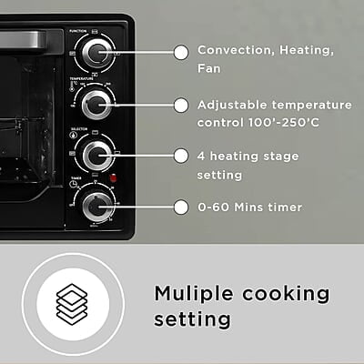 Faber FOTG BK 45 Liter (OVEN TOASTER GRILLER FOTG 45L,) Black, Medium