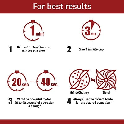 Wonderchef Nutri-Blend, 400 Watts, 22000 RPM 100% Full Copper Motor, Mixer-Grinder, Blender, Stainless Steel Blades Gray